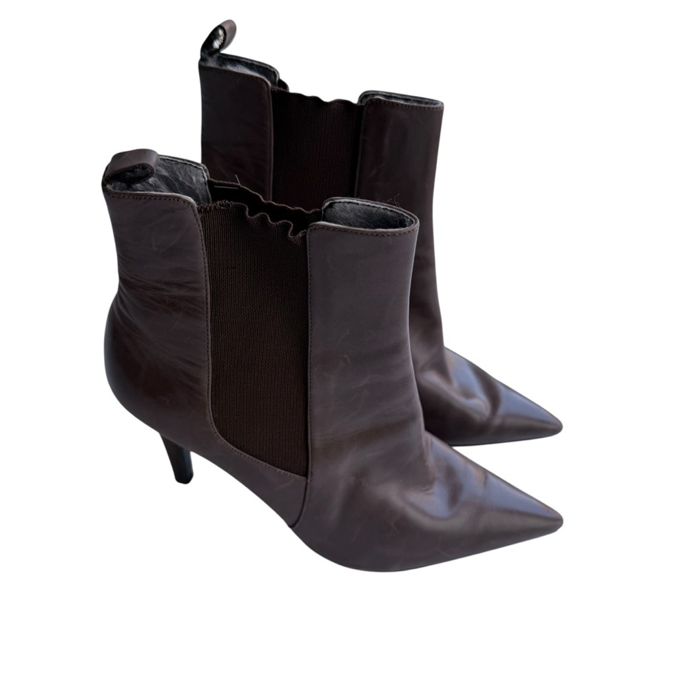 Lauren Ralph Lauren Chic Faded Brown Genuine Leather Ankle Boots 7